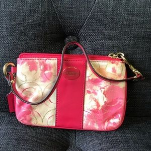 Pink Floral Coach Wristlet
